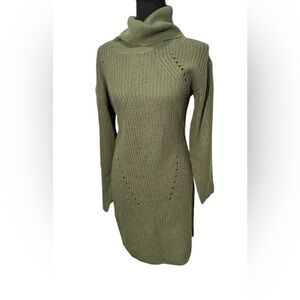 Moral Fiber Warm & Cozy Turtleneck One Open Shoulder Dress Size Large